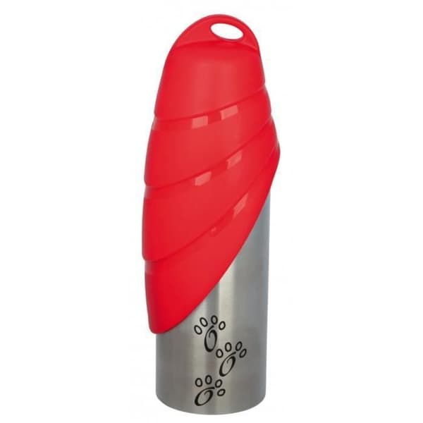 Bärbar vattenflaska - TRIXIE - 24606 - 750 ml - Hund - Rostfritt stål/Röd