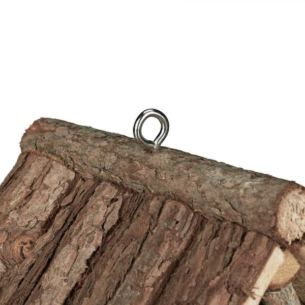Relaxdays Fågelmatare, trähus, hängande koja, fågelholk, trädgård, HxBxD 22,5 x 17 x 13,5 cm, nature