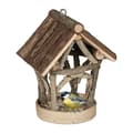 Miniatyrbild 1 av 6: Relaxdays Fågelmatare, trähus, hängande koja, fågelholk, trädgård, HxBxD 22,5 x 17 x 13,5 cm, nature