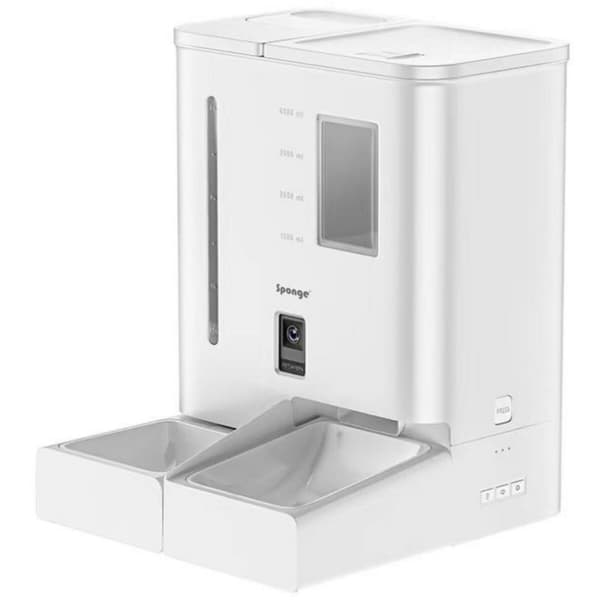 Cat Feeder Sponge Vit Svart Plast