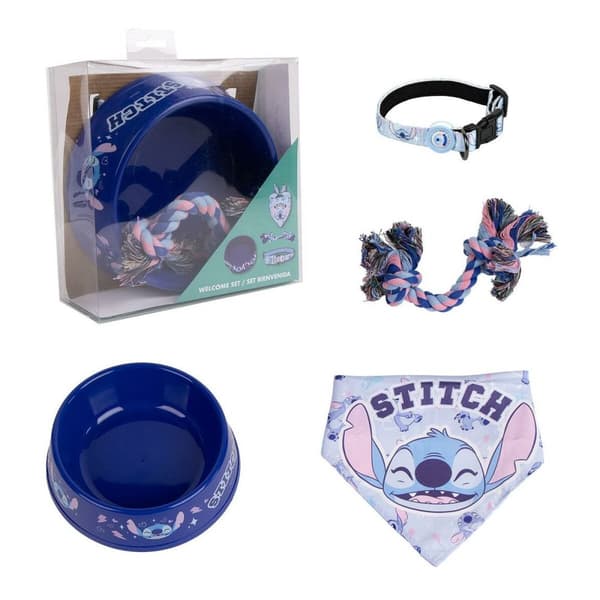 Gåvoset Stitch Blå Multikomposition Hund 4 Delar