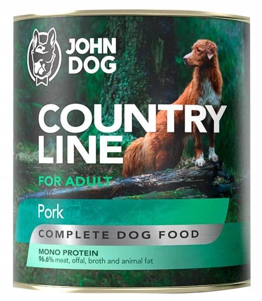 JOHN DOG COUNTRY LINE våtfoder för hundar med fläsk 800 g
