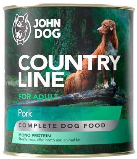 JOHN DOG COUNTRY LINE våtfoder för hundar med fläsk 800 g