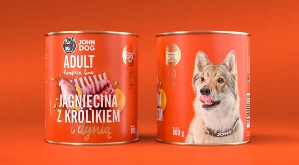 JOHN DOG GRÆSKAR vådfoder til hunde LAM MED KANIN OG GRÆSKAR 800 g