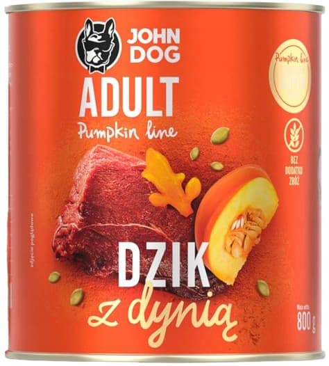 JOHN DOG PUMPKIN våtfoder för hundar VILDSVIN MED PUMPA 800 g
