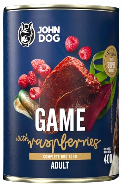 JOHN DOG BERRY vådfoder til hunde SPIL MED HINDBÆR 400 g