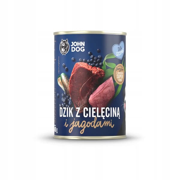 JOHN DOG BERRY vådfoder til hunde med vildsvin og kalvekød 400 g