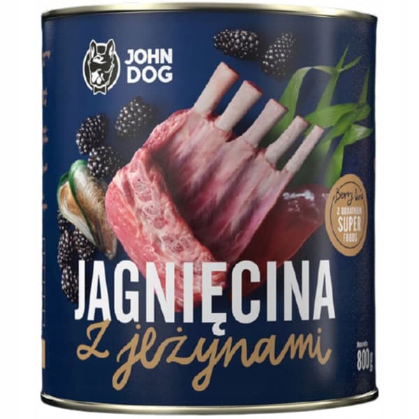 JOHN DOG BERRY vådfoder til hunde LAM MED BROMBÆR 800 g