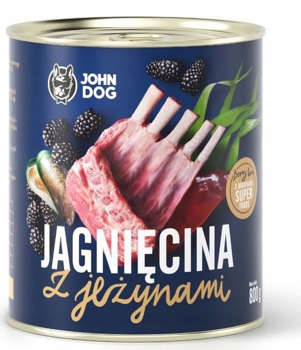 JOHN DOG BERRY vådfoder til hunde LAM MED BROMBÆR 800 g