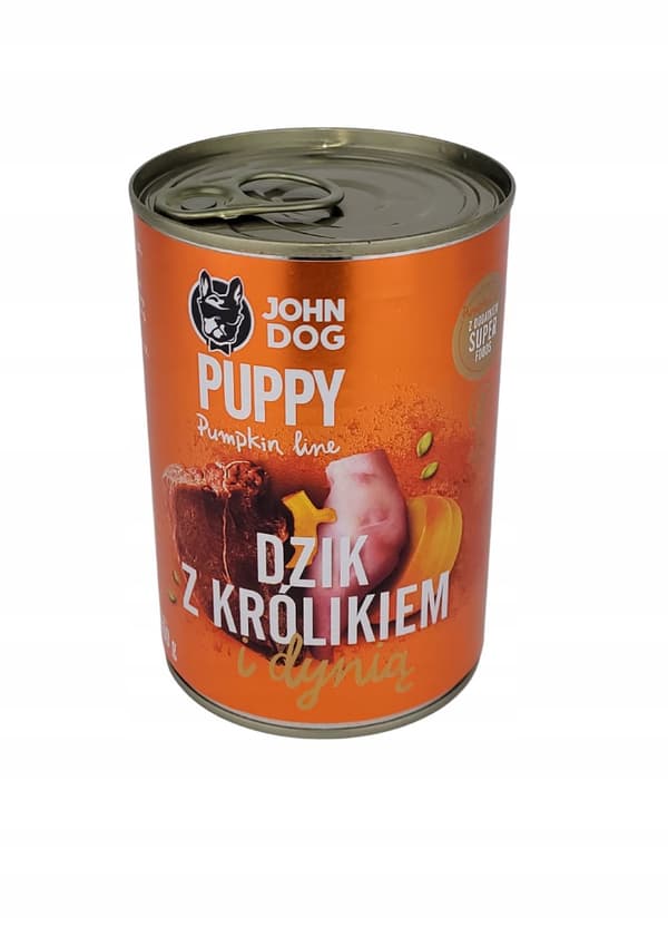 JOHN DOG GRÆSKAR hundefoder til hvalpe, vildsvin med kanin og græskar 400 g