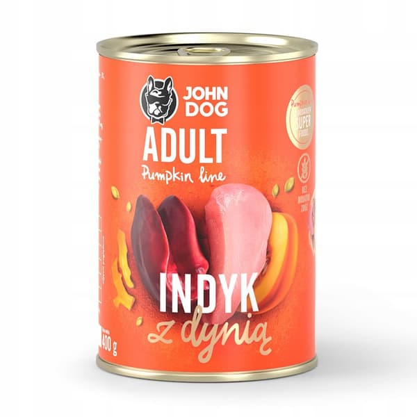 JOHN DOG PUMPKIN våtfoder för hundar KALKON MED PUMPA 400 g