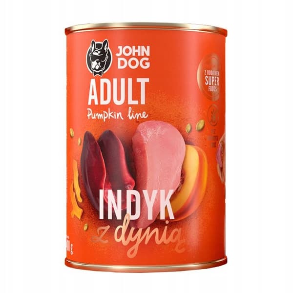 JOHN DOG PUMPKIN våtfoder för hundar KALKON MED PUMPA 400 g