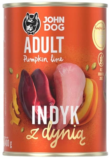 JOHN DOG PUMPKIN våtfoder för hundar KALKON MED PUMPA 400 g