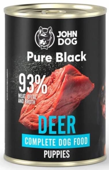 JOHN DOG PURE BLACK JUNIOR vådfoder til hundehvalpe JELEŃ 400 g