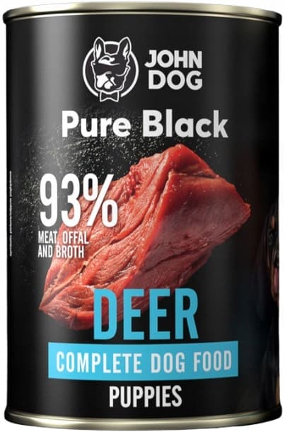 JOHN DOG PURE BLACK JUNIOR vådfoder til hundehvalpe JELEŃ 400 g