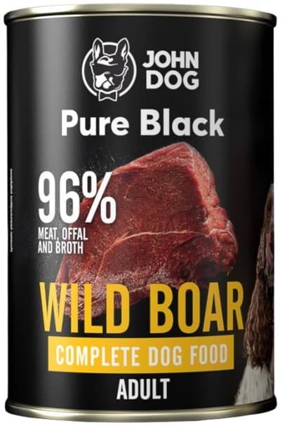 JOHN DOG PURE BLACK våtfoder för hundar VILDSVIN 400 g