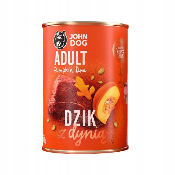 JOHN DOG PUMPKIN våtfoder för hundar VILDSVIN MED PUMPA 400 g