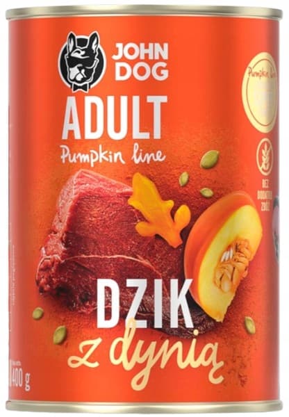 JOHN DOG PUMPKIN våtfoder för hundar VILDSVIN MED PUMPA 400 g