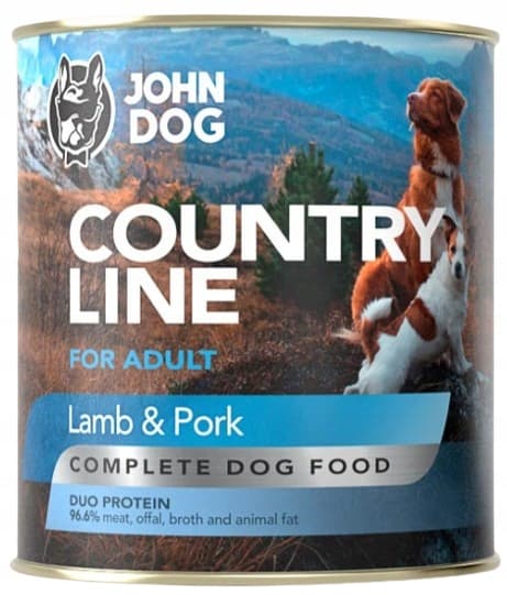 JOHN DOG COUNTRY LINE våtfoder för hundar lamm och fläsk 800 g
