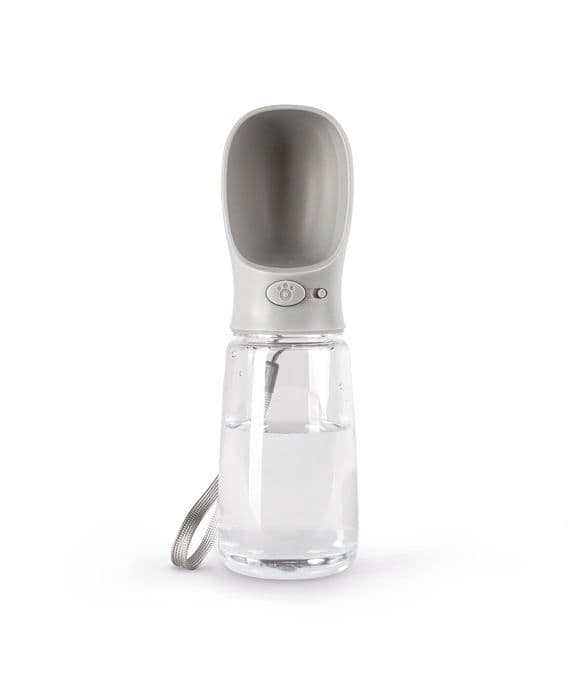 Lionto - WF00846 - 500ml Bärbar Vattenskål för Hundar, Spillfri för Resor, Grå