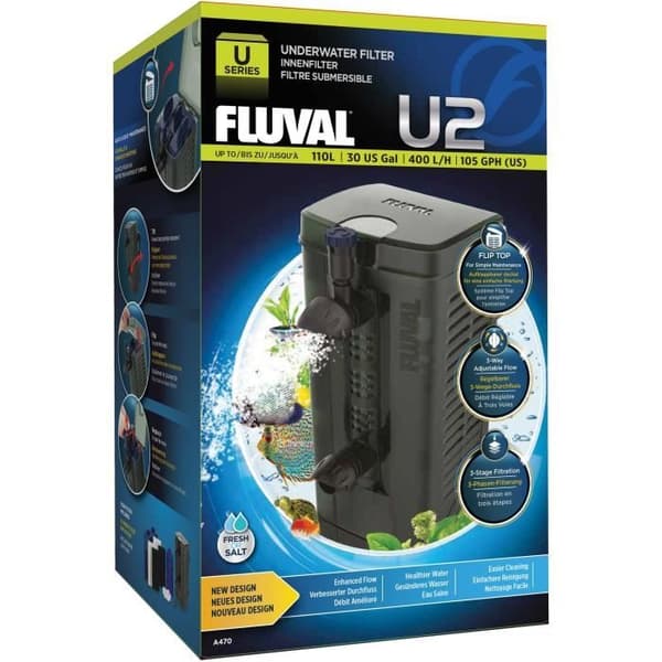 Dränkbart akvariefilter - FLUVAL - U2 - 3-stegsfiltrering