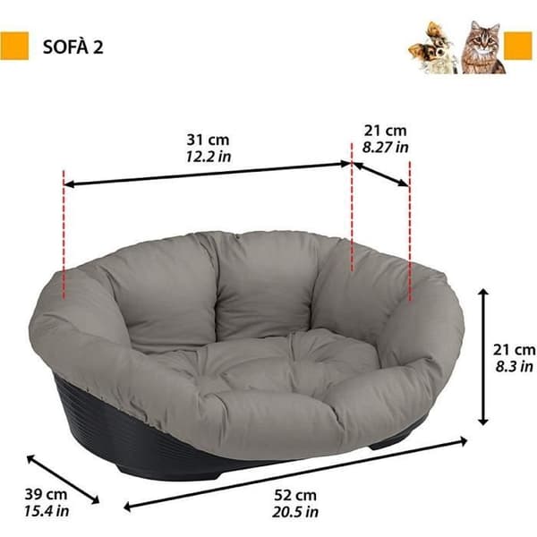 Korg - FERPLAST - SOFFA 2 - Med mönstrad kudde 1