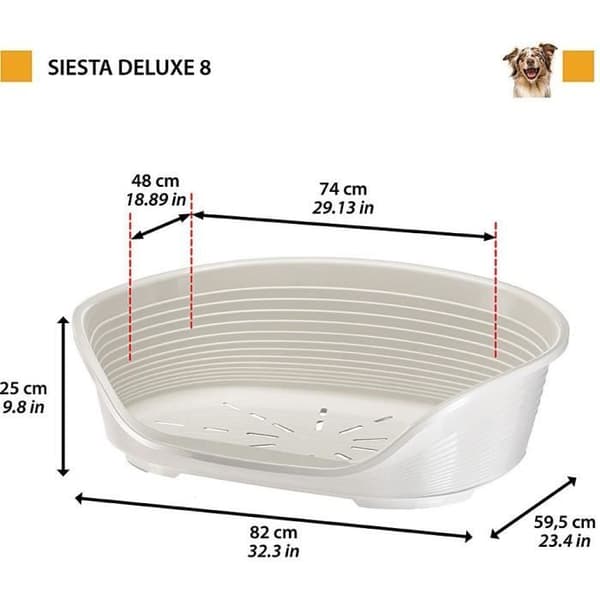 SIESTA DELUXE Korg Storlek 8 - 82*59,5*25 cm - Ljusgrå - FERPLAST