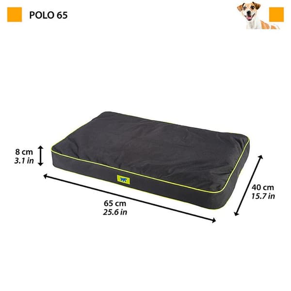 Hundkudde - Ferplast - Polo - Svart - 65 x 40 x 8 cm - Vattentätt och avtagbart överdrag