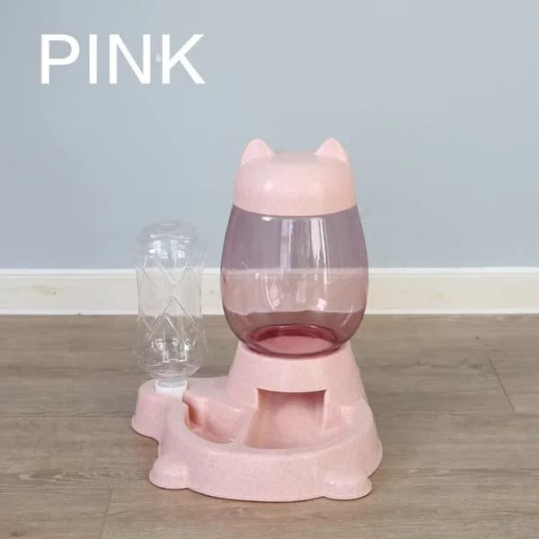 Automatisk kæledyrsfeeder, stor kapacitet, nem at bruge,26x21x30CM Pink