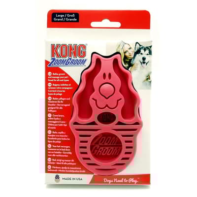 KONG Zoom Groom Rubber Dog Groomer Brush