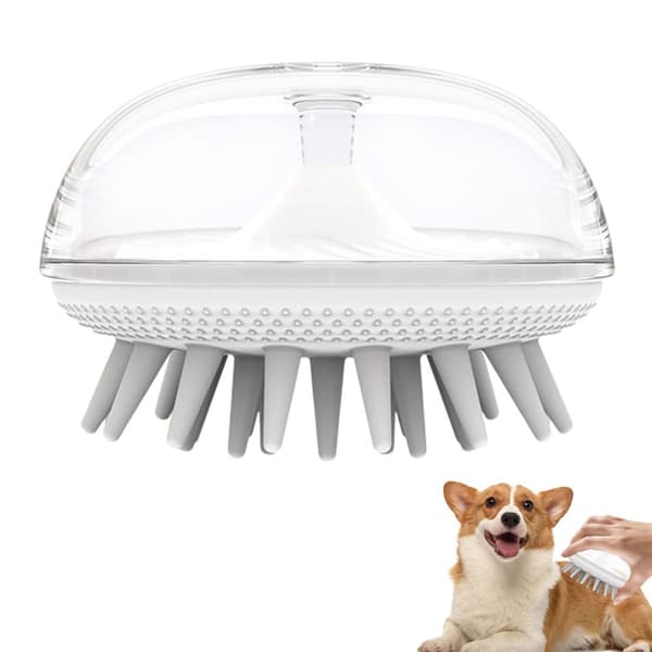 INF Husdjursbadskrubberborste med schampodispenser