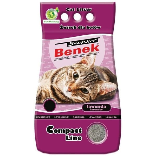 Kattsand Super Benek Compact Lawenda Grå 25 L