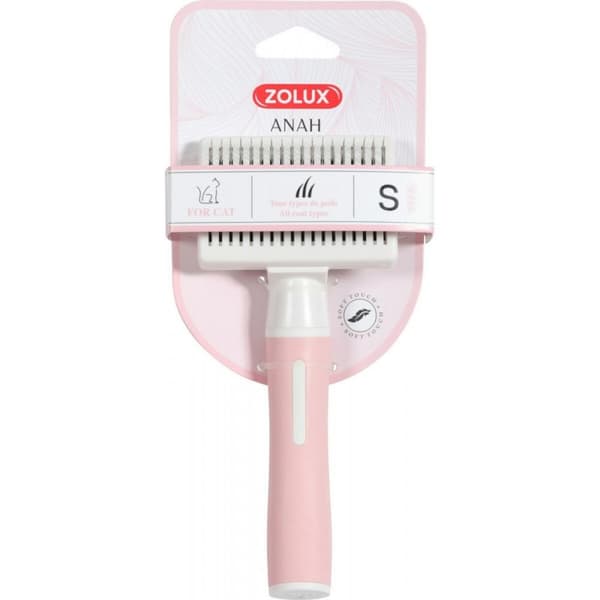 Borste Zolux 550004 Katt Indragbar Multicolour Rosa Stål Plast