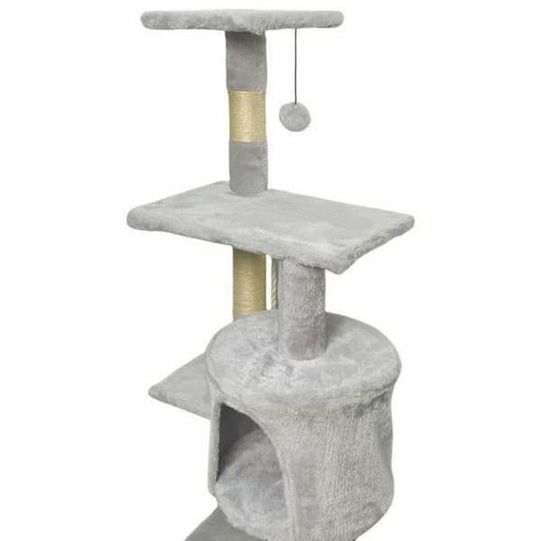 Kradsebrætter til katte Paloma tree Grå plys Træ Sisal (1 enheder)