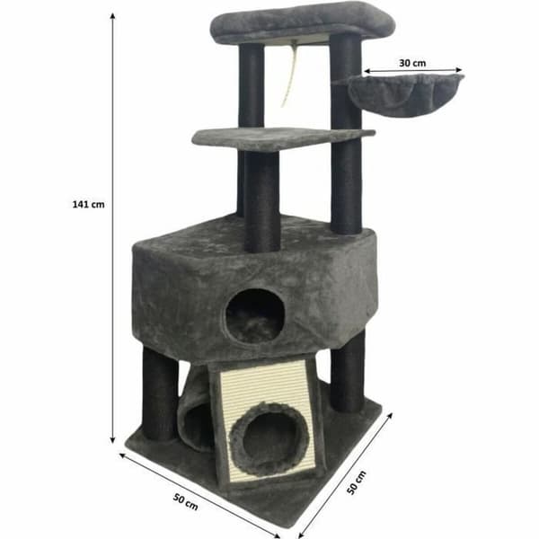 Kradsebrætter til katte Guily Dark Grå Polyester Jute plys Træ Metal Papir Stål Træ MDF Sisal (1 enheder)