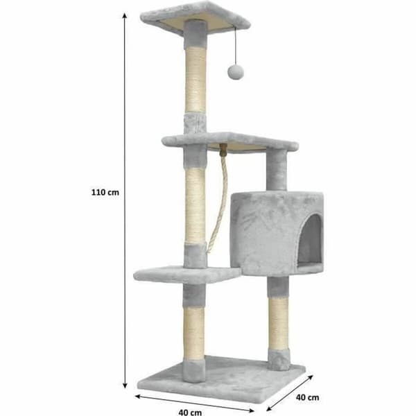 Klösbräda för katter Paloma tree Grå Plysch Trä Sisal (1 antal)