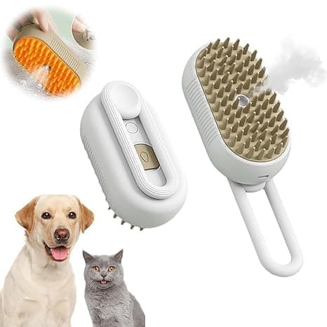 OBOSOE dampbørste til kat og hund – plejebørste til kæledyr med damp- og massagefunktion