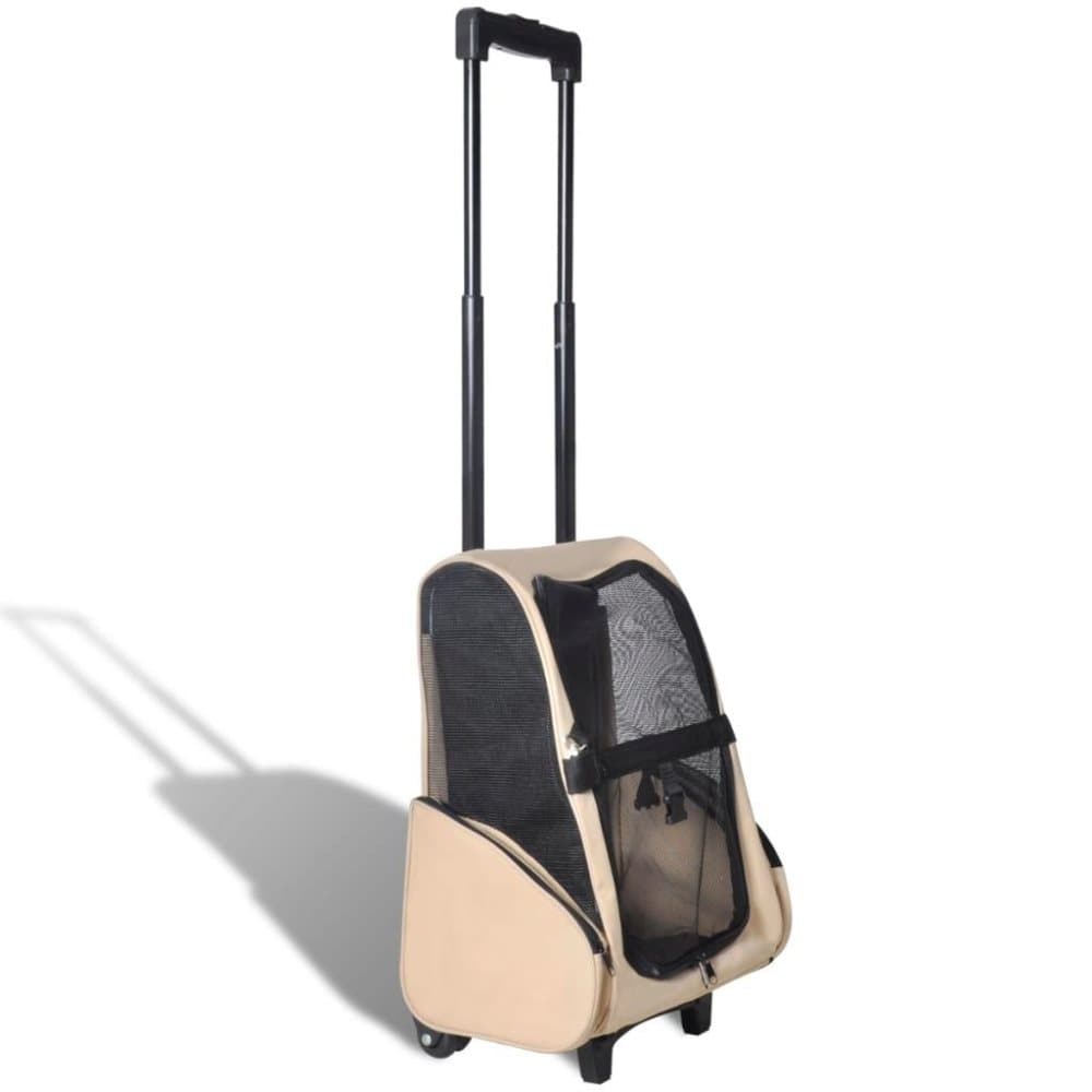 vidaXL Hopfällbar djurvagn beige