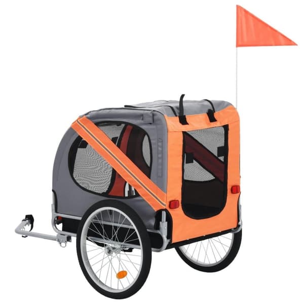 vidaXL Cykelvagn för djur orange och grå