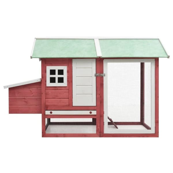vidaXL Hönshus röd 170x81x110 cm massiv furu & granträ