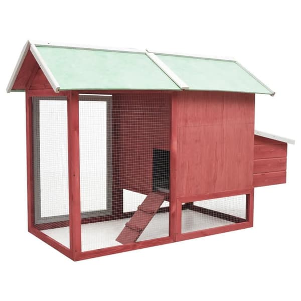 vidaXL Hönshus röd 170x81x110 cm massiv furu & granträ