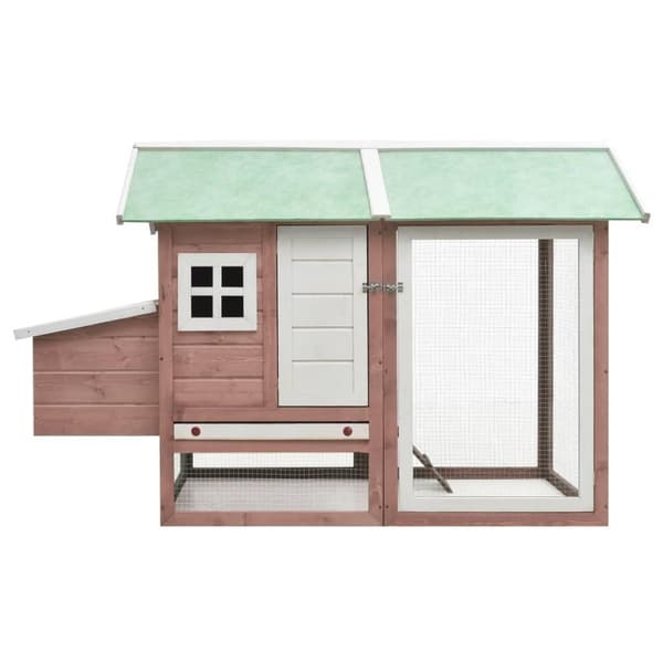 vidaXL hønsehus 170x81x110 cm massivt fyrretræ og grantræ mokka