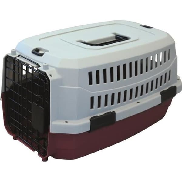 M-PETS Viaggio Carrier M transportväska - 68x47,6x45cm - Bordeaux och grått - För hundar