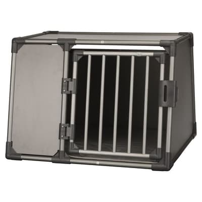 TRIXIE Transportkasse - Aluminium - L: 92 x 64 x 78 cm - Grafitgrå - Til hunde