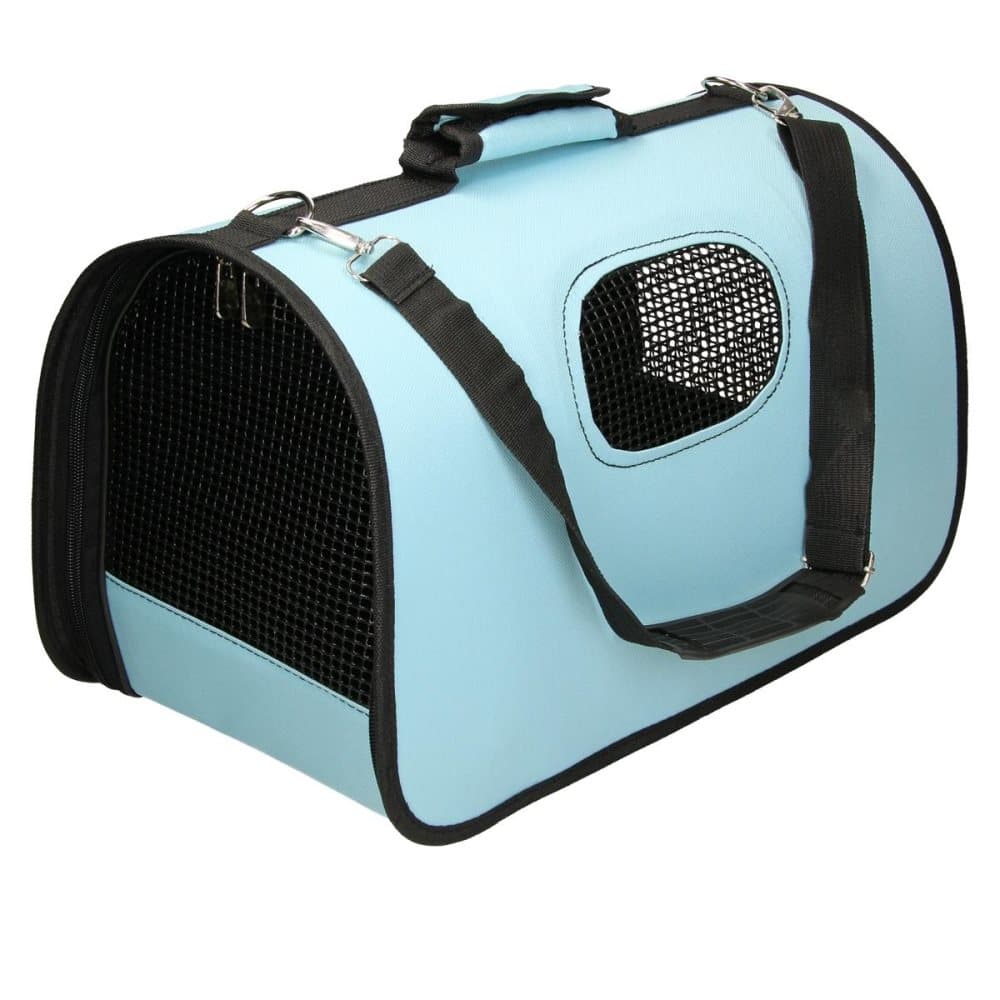ECD Germany bærepose til hunde og katte 43 x 24 x 27 cm - op til 7 kg - blå - nylon - bærepose til kæledyr bærepose hundetaske lille dyretaske