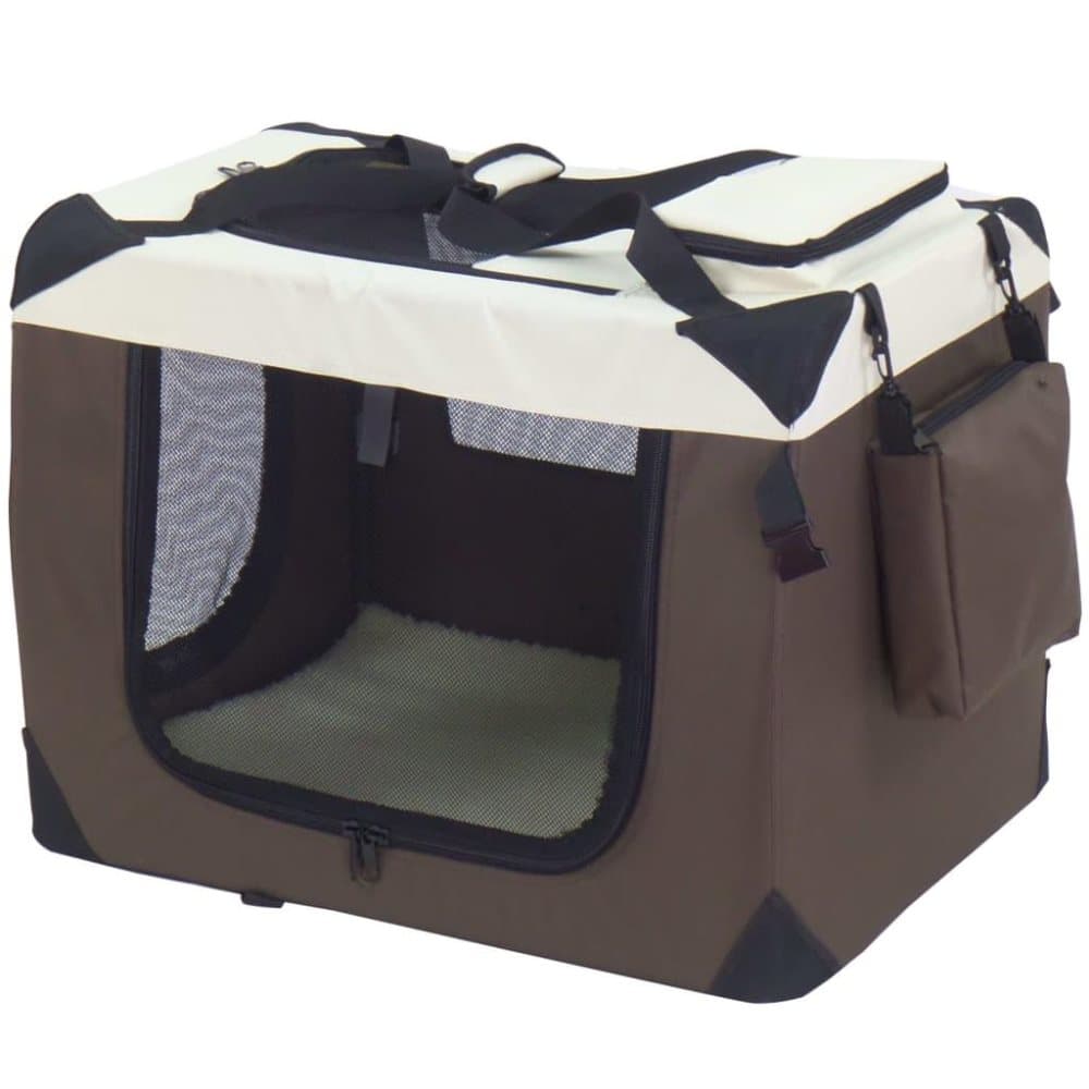 @Pet transporttaske til hunde 82x58x58 cm nylon brun