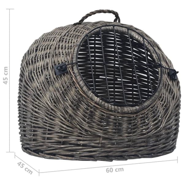 vidaXL Kattbur grå 60x45x45 cm naturlig pil
