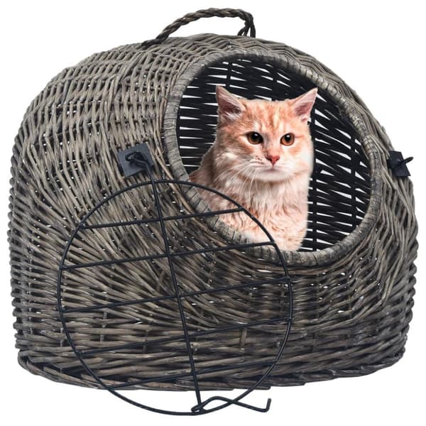 vidaXL Kattbur grå 60x45x45 cm naturlig pil