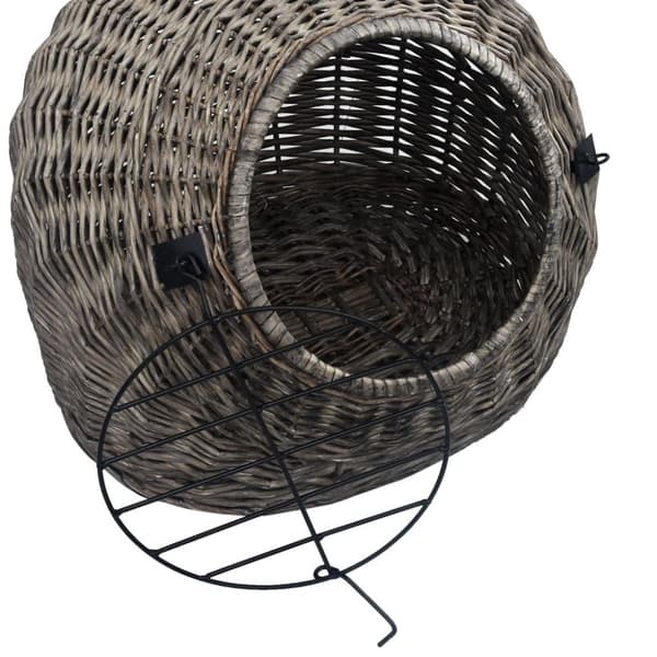 vidaXL kattetransport 45x35x35 cm naturpil grå
