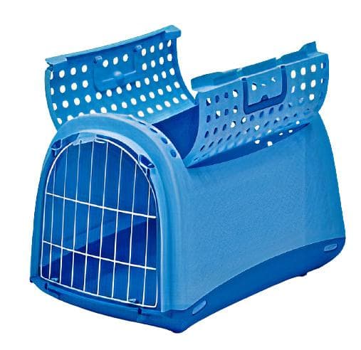 transportbox Linus Cabrio katter 50 x 32 cm blå